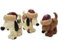 blossom bucket pups with santa hats dog figurines