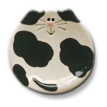black and white cat mini dish tea bag holder