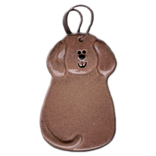 ceramic chocolate lab ornament