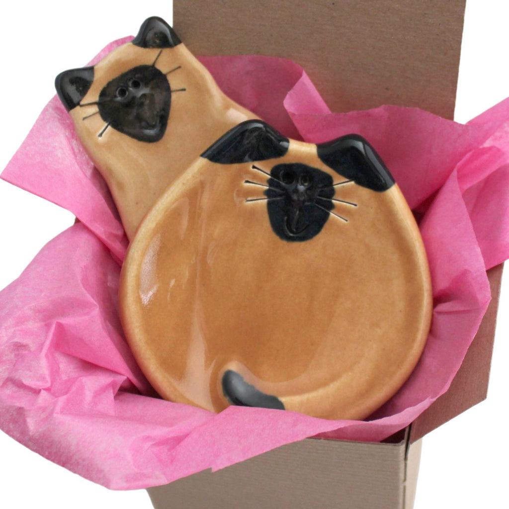 tan siamese cat ceramic spoon rest magnet